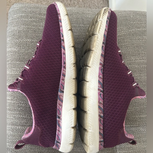 Skechers Women's Maroon and Pink Sneakers - Picture 3 of 7